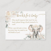 Olifant Witte Rozen Boho Pampas Baby Meisje Douche Informatiekaartje (Voorkant)