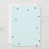 Olifant Wolk, Twinkelende Ster Babyshower Kaart (Achterkant)