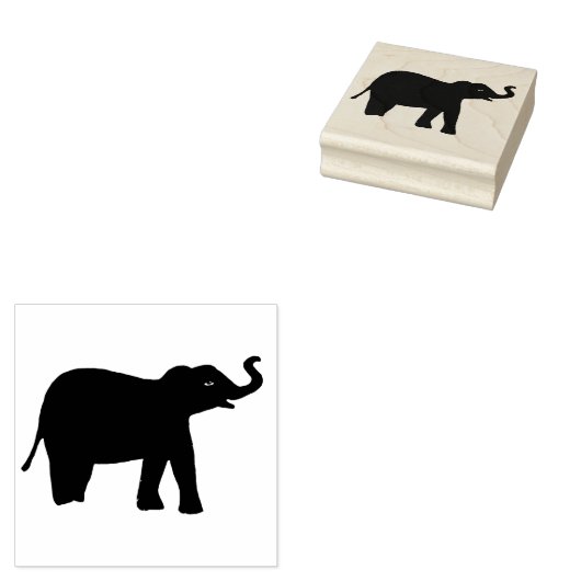 Olifant Wood Art Stamp Rubberstempel (Gestempeld)