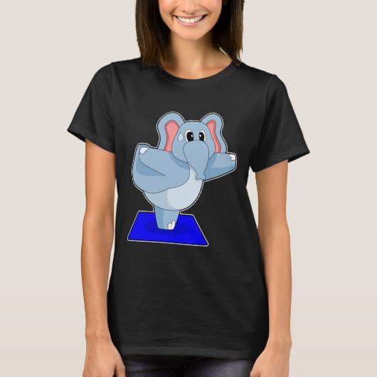 Olifant Yoga Fitness Gymnastiek T-shirt (Voorkant)