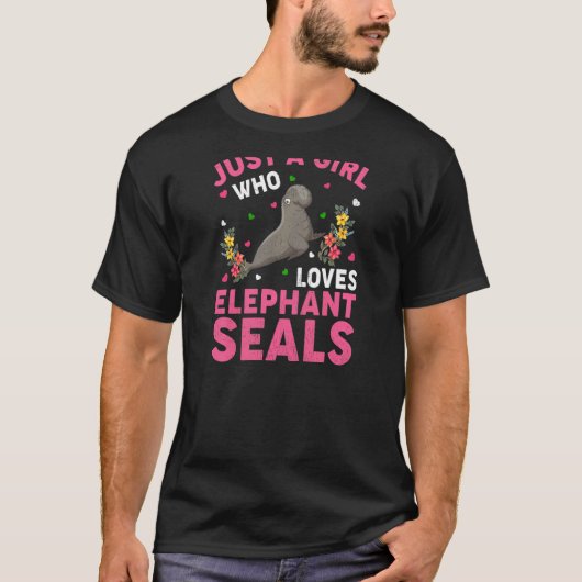 Olifant Zeefish Gewoon Een Meisje Dat Van Olifant T-shirt (Voorkant)