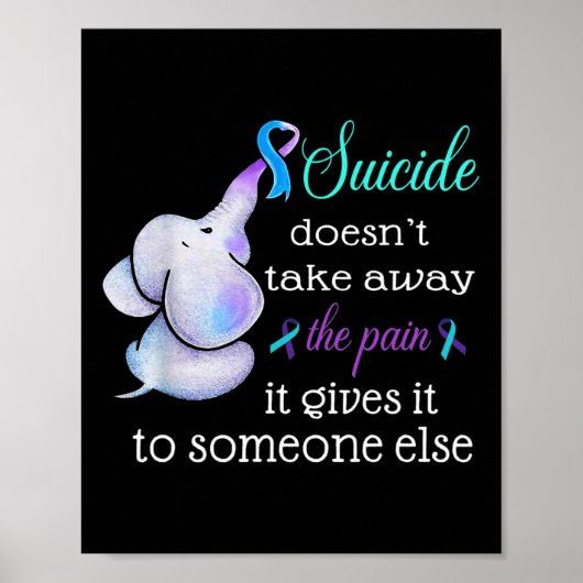 Olifant Zelfmoord Pijn Semicolon Zelfmoordpreventi Poster (Voorkant)