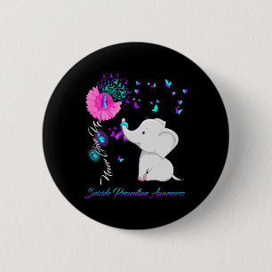 Olifant Zelfmoord Preventie Bewustzijn - Ribbon GI Ronde Button 5,7 Cm