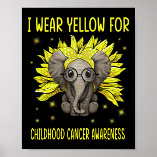 Olifant Zonnebloem Die Ik Draag Voor Gele Kinderti Poster
