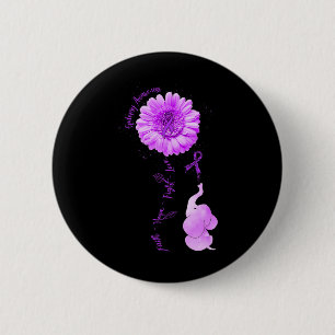 Olifant Zonnebloem Geloof Hoop Strijd Liefde Epile Ronde Button 5,7 Cm