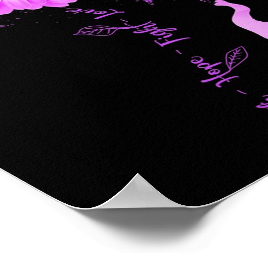 Olifant Zonnebloem Geloof Hoop Vecht Liefde Overdo Poster (Hoek)