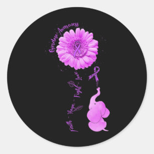 Olifant Zonnebloem Geloof Hoop Vecht Liefde Overdo Ronde Sticker