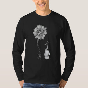Olifant Zonnebloem Grijze Lint Dyslexie Bewustzijn T-shirt
