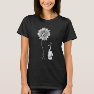 Olifant Zonnebloem Grijze Lint Dyslexie Bewustzijn T-shirt