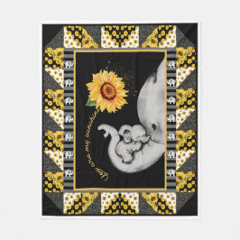 Olifant zonnebloem mam & Baby je bent mijn zonnesc Fleece Deken