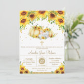 Olifant Zonnebloem Pompoen doop Kaart (Staand voorkant)