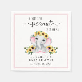 Olifant Zonnebloemen Baby Meisje Douche Servet