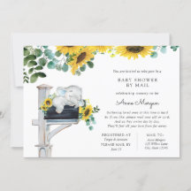 Olifant Zonnebloemen Baby shower per Mail