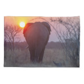 Olifant Zonsondergang Kussensloop (Achterkant)