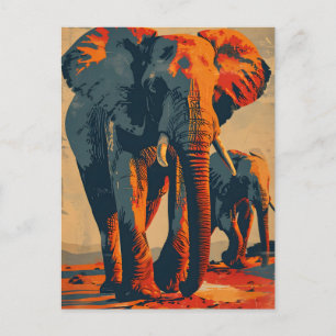  Olifant Zonsondergang: Sereniteit in Natuur Briefkaart