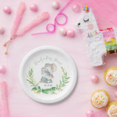 Olifant Zoo Oerwoud Dieren Baby shower Papieren Bordje (Feest)
