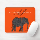 Olifant Zwart en Lava Rood Muismat (Met muis)