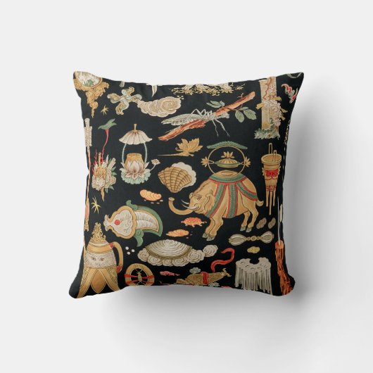 Olifant  Zwart Rood Kussen (Achterkant)