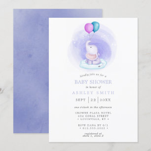 Olifantballonnen Watercolor Fantasievolle Baby Sho Kaart