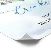 Olifantblauwe bloesems eucalyptuskrans drinken poster (Hoek)