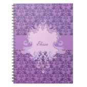 Olifantdamast paarse gepersonaliseerde notitieboek (Voorkant)