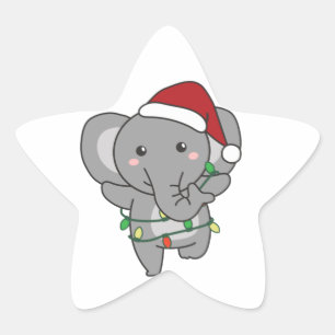 Olifante kerstwinterdieren Olephansster S Ster Sticker