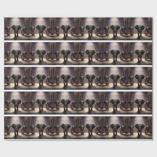 Olifanten Aerobe dansles Cadeaupapier (Vlak)