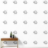 Olifanten Baby Animal Pattern Zwart Wit Schattige