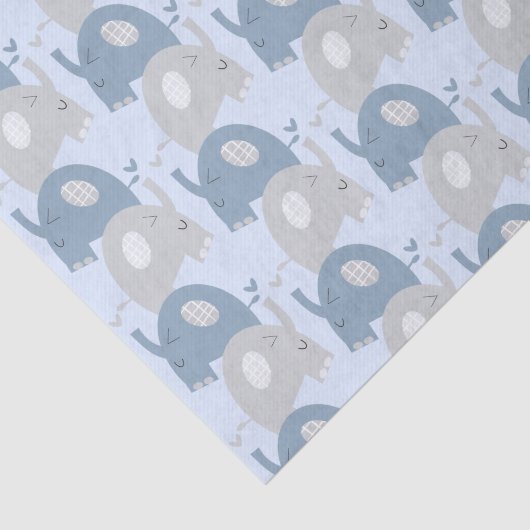 Olifanten Baby shower Dusty Blue Crafts Tissuepapier (Detail)