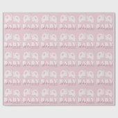 Olifanten Baby shower Dusty Pink Cadeaupapier (Vlak)