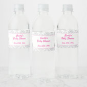 Olifanten Baby shower flesetiket Meisje Roze Grijs Waterfles Etiket (Flessen)