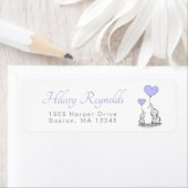 Olifanten | Baby shower Lila hartballonnen Etiket (Insitu)