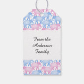 Olifanten Baby shower of Geslacht onthullen Cadeaulabel (Achterkant)