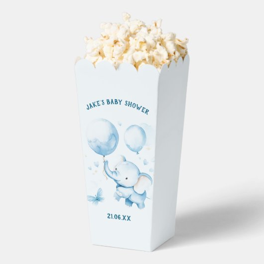 Olifanten Baby shower Popcorn Favoriet Box Bedankdoosjes (Popped)