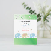 Olifanten Baby Shower Uitnodiging (Staand voorkant)