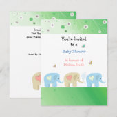 Olifanten Baby Shower Uitnodiging (Voorkant / Achterkant)