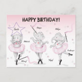 Olifanten Ballerina Dansrecital Briefkaart (Voorkant)