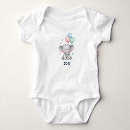 Olifanten Ballonnen Baby Body's Romper (Voorkant)