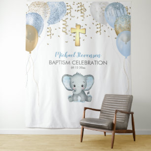 Olifanten Ballonnen Waterverf Doop Wandkleed