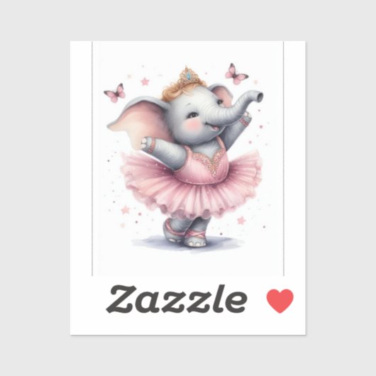 Olifanten bij het ballet sticker (Vel)