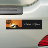 Olifanten bij zonsondergang bumpersticker (Op auto)