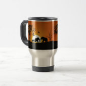 Olifanten bij zonsondergang reisbeker (Voorkant links)