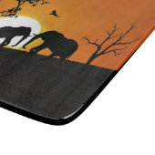 Olifanten bij zonsondergang snijplank (Hoek)