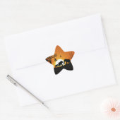 Olifanten bij zonsondergang ster sticker (Envelop)