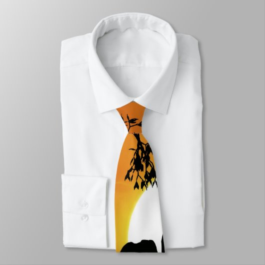 Olifanten bij zonsondergang stropdas (Gebonden)