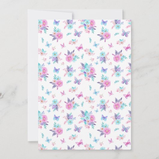 Olifanten Bloemen Baby Shower Kaart (Achterkant)