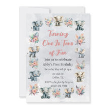 Olifanten & Boho Oerwoud Bloemen op Grijze Verjaar