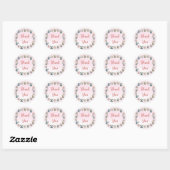 Olifanten & Boho Oerwoud Bloemen op Roze Sticker (Vel)
