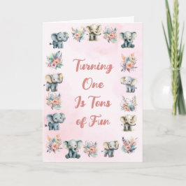 Olifanten & Boho Oerwoud bloemen op roze verjaarda