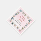 Olifanten & Boho Oerwoud bloemen op roze verjaarda Servet (Hoek)